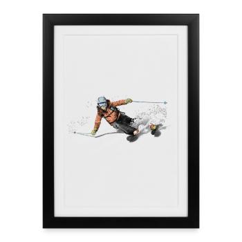ski - Framed poster (27 × 37 cm) - black - Front