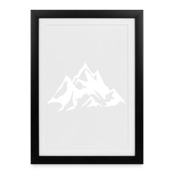Montagnes - Montagnes - Affiche encadrée (27 × 37 cm) - noir - Devant