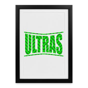 ultras cadeau de conception de t-shirt pour les fans de football - Affiche encadrée (27 × 37 cm) - noir - Devant