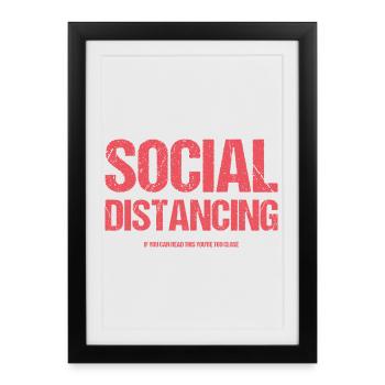 Distanciation sociale - Affiche encadrée (27 × 37 cm) - noir - Devant