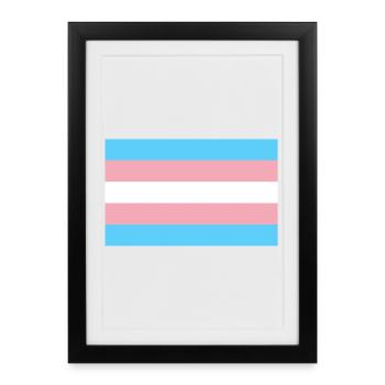 autocollant transgenre drapeau de fierté lgbt communauté - Affiche encadrée (27 × 37 cm) - noir - Devant