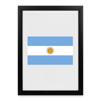 Autocollant drapeau de l'Argentine Aufkleber Argentinien - Affiche encadrée (27 × 37 cm) - noir - Devant