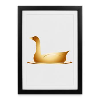 l’oie d’or féerique et mystérieuse - Affiche encadrée (27 × 37 cm) - noir - Devant