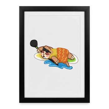 Stand Up Paddling Stand up Paddler paresseux - Affiche encadrée (27 × 37 cm) - noir - Devant