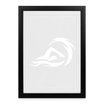 Swimming Swimmer Nature Lake Sea Team Graphic - Framed poster (27 × 37 cm) - black - Front
