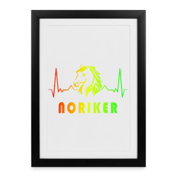 Noriker Horse Heartbeat Conception - Affiche encadrée (27 × 37 cm) - noir - Devant