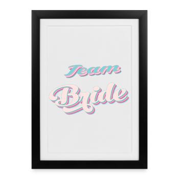 Team de la mariée team bride evjf - Affiche encadrée (27 × 37 cm) - noir - Devant