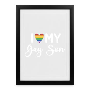 J’aime mon fils gay - Affiche encadrée (27 × 37 cm) - noir - Devant