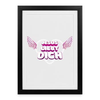 Jesus loves you - Framed poster (27 × 37 cm) - black - Front