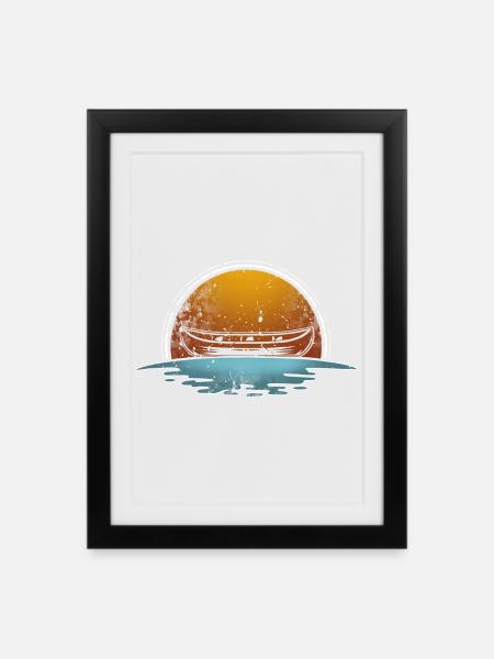 Canoë Canoë Canoë - Affiche encadrée (27 × 37 cm) - noir