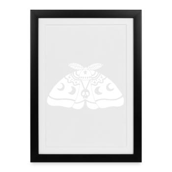White moth - Framed poster (27 × 37 cm) - black - Front