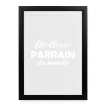 Meilleur Parrain du Monde - Affiche encadrée (27 × 37 cm) - noir - Devant
