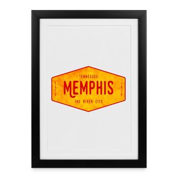 Enseigne de style Memphis – River City - Affiche encadrée (27 × 37 cm) - noir - Devant