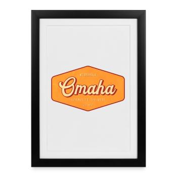Insigne rétro d’Omaha : Porte d’entrée vers l’Ouest - Affiche encadrée (27 × 37 cm) - noir - Devant