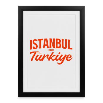 Istanbul Türkiye Script Typo - Framed poster (27 × 37 cm) - black - Front