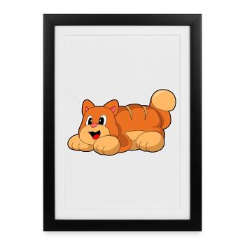 Pain Cat Baker Baking - Affiche encadrée (27 × 37 cm) - noir - Devant