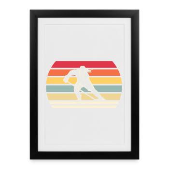 Eishockey Eishockeyspielerin Frauen - Gerahmtes Poster (27 × 37 cm) - Schwarz - Vorne