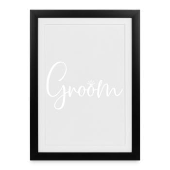 Groom Cool Matching Couple Wedding Party Marriage - Framed poster (27 × 37 cm) - black - Front
