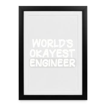 World's Best Engineer Bold Statement - Framed poster (27 × 37 cm) - black - Front