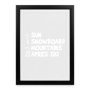 Funny Snowboarding Joke - Framed poster (27 × 37 cm) - black - Front