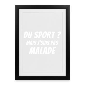 sport, sport humour, sportif du dimanche - Affiche encadrée (27 × 37 cm) - noir - Devant