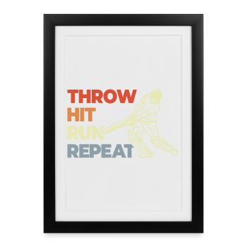 Throw Hit Run Repeat - Framed poster (27 × 37 cm) - black - Front