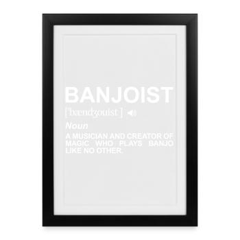 Banjo player definition - Framed poster (27 × 37 cm) - black - Front