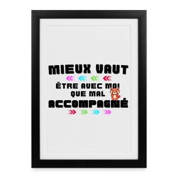 Panda Arc-en Ciel et Flèches - Affiche encadrée (27 × 37 cm) - noir - Devant