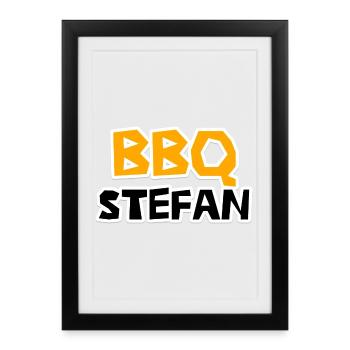 STEFAN BBQ Designer - Framed poster (27 × 37 cm) - black - Front