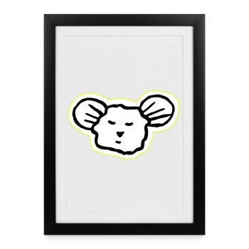 Cool Casual Mouse Face - Framed poster (27 × 37 cm) - black - Front