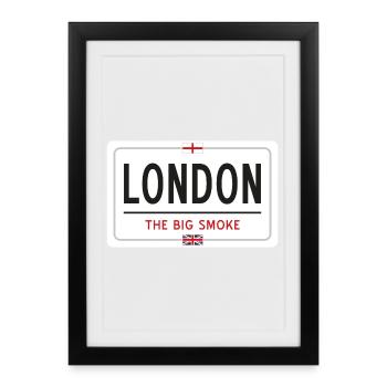 Panneau de nom de lieu de Londres - Affiche encadrée (27 × 37 cm) - noir - Devant