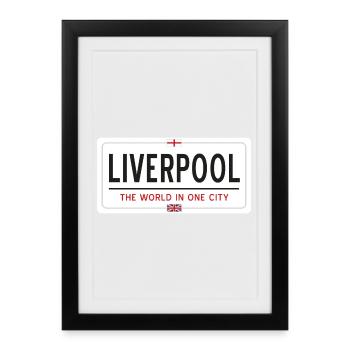 Liverpool city name - Framed poster (27 × 37 cm) - black - Front