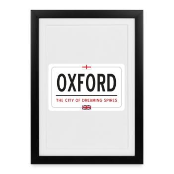 Panneau de la ville d’Oxford - Affiche encadrée (27 × 37 cm) - noir - Devant