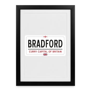 Bradford town sign - Framed poster (27 × 37 cm) - black - Front