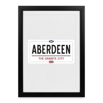 Aberdeen town sign - Framed poster (27 × 37 cm) - black - Front
