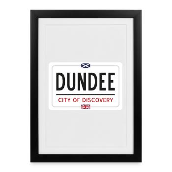 Dundee Place Name Sign - Framed poster (27 × 37 cm) - black - Front