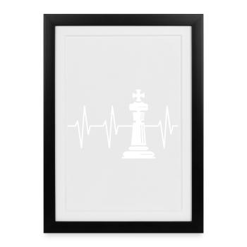 Chess King Pulse Chess Club Team Heartbeat - Framed poster (27 × 37 cm) - black - Front