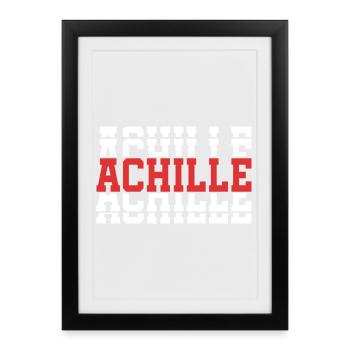 t-shirt Achille t-shirt stacked text - Framed poster (27 × 37 cm) - black - Front