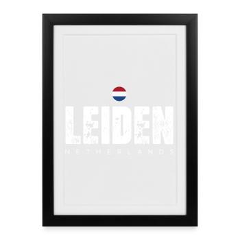 Leiden City Distressed Print - Framed poster (27 × 37 cm) - black - Front
