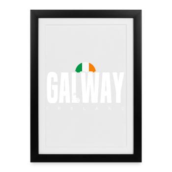 Galway Ireland Distressed Text Logo - Framed poster (27 × 37 cm) - black - Front