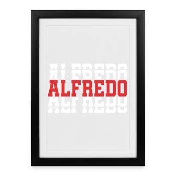 Alfredo t-shirt stacked text gift idea - Framed poster (27 × 37 cm) - black - Front