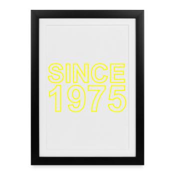 Since 1975 - Gerahmtes Poster (27 × 37 cm) - Schwarz - Vorne