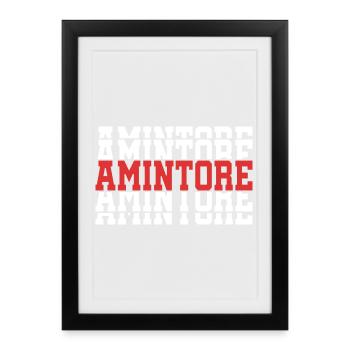 Amintore t-shirt gift t-shirt stacked text - Framed poster (27 × 37 cm) - black - Front