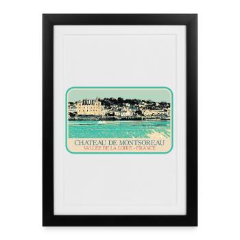 Château de Montsoreau, Vallée de la Loire - Affiche encadrée (27 × 37 cm) - noir - Devant