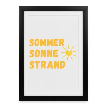 L’été - le soleil - la plage - enfin le temps des vacances ! - Affiche encadrée (27 × 37 cm) - noir - Devant