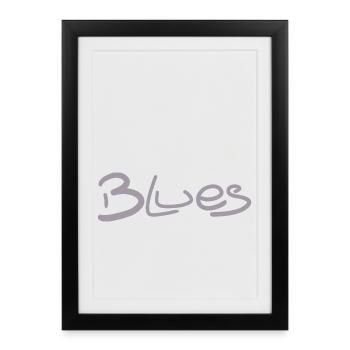 Blues guitariste - Affiche encadrée (27 × 37 cm) - noir - Devant
