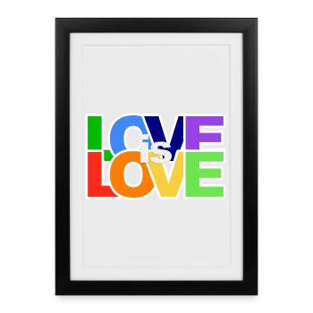 Déclaration d’amour colorée - Affiche encadrée (27 × 37 cm) - noir - Devant