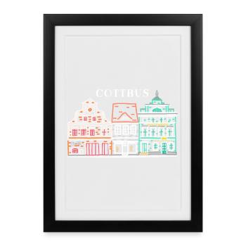Cottbus Altmarkt, Simply beautiful! Brandenburg - Framed poster (27 × 37 cm) - black - Front