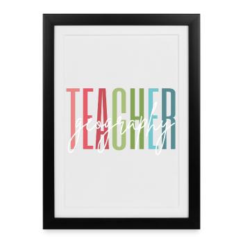 Geography Teacher School Thank You Gift - Framed poster (27 × 37 cm) - black - Front