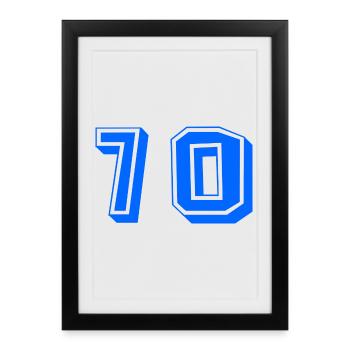70. 70 YEARS. 70th ANNIVERSARY. 70 YEARS ANNIVERSARY. - Framed poster (27 × 37 cm) - black - Front